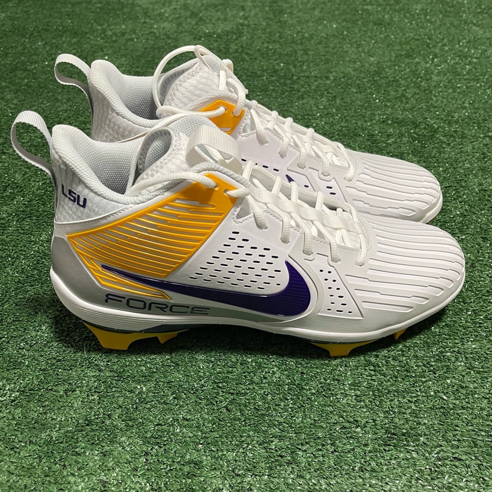 Nike Force Savage Pro 3 LSU Tigers Size 15 White Football Cleats FJ5748-105